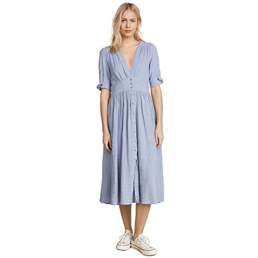 Free People Love of‎ My Life Blue Midi Dress Size Small OB659932